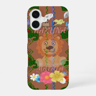Cute funny Baby Lion With Amazing Floral ideas iPhone 16 Case