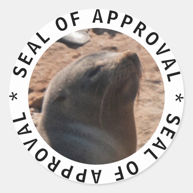Cute funny baby seal of approval sticker (Front)