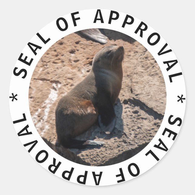 Cute funny baby seal of approval sticker (Front)