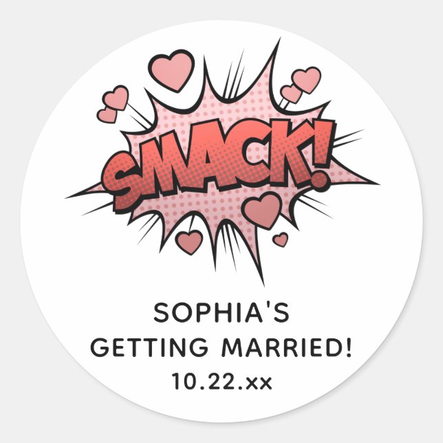 Cute Funny Bachelorette Party Retro Wedding Classic Round Sticker (Front)