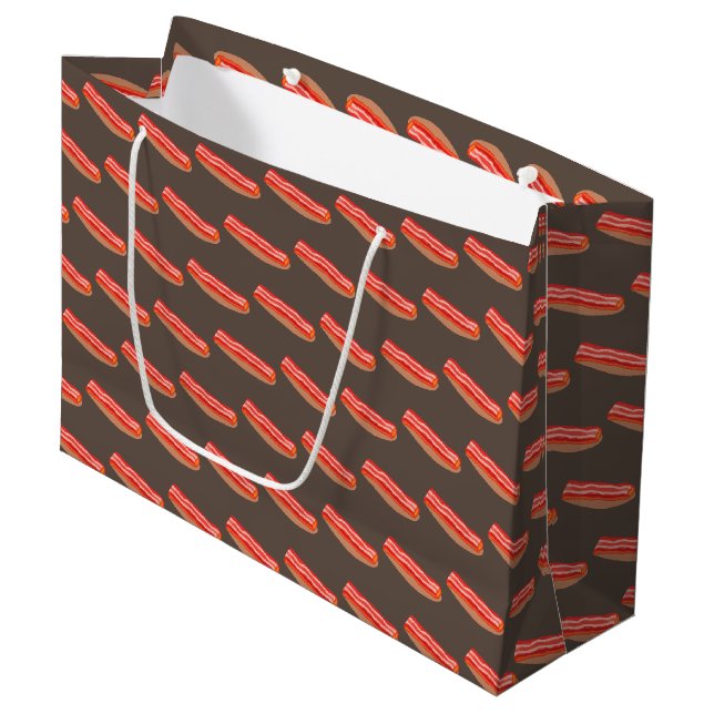 Cute Funny Bacon  Large Gift Bag (Front Angled)