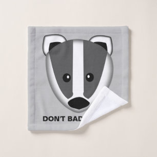 Cute Funny Badger Custom Wash Cloth