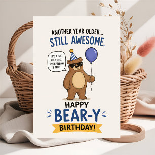 Cute Funny Bear Birthday Card