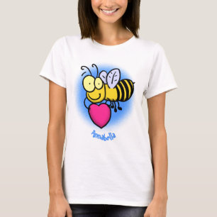 Cute funny bee with heart cartoon illustration T-Shirt