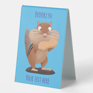 Cute funny big cheeks chipmunk cartoon