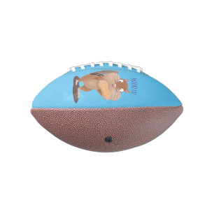 Cute funny big cheeks chipmunk cartoon  american football