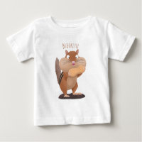 Cute funny big cheeks chipmunk cartoon