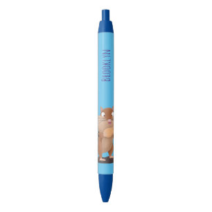 Cute funny big cheeks chipmunk cartoon black ink pen