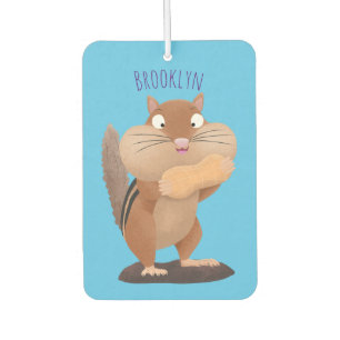 Cute funny big cheeks chipmunk cartoon car air freshener