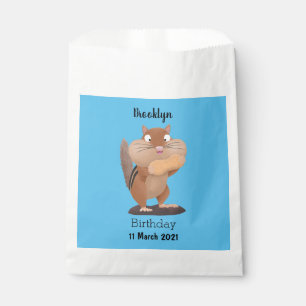 Cute funny big cheeks chipmunk cartoon favour bags