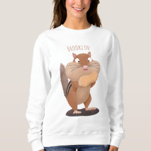 Cute funny big cheeks chipmunk cartoon sweatshirt