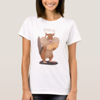 Cute funny big cheeks chipmunk cartoon