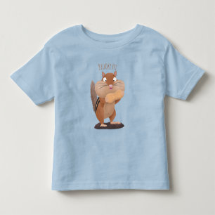 Cute funny big cheeks chipmunk cartoon toddler T-Shirt