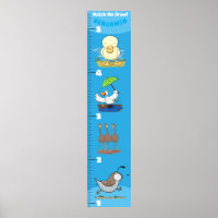 Cute funny birds cartoon growth chart