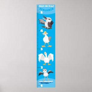 Cute funny birds cartoon growth charts