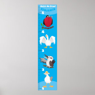 Cute funny birds cartoon growth charts