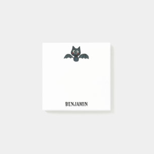 Cute Funny Black Bat with Name Post-it Notes