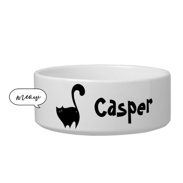 Cute Funny Black Cat Butt Cartoon Name  Bowl (Creator Uploaded)