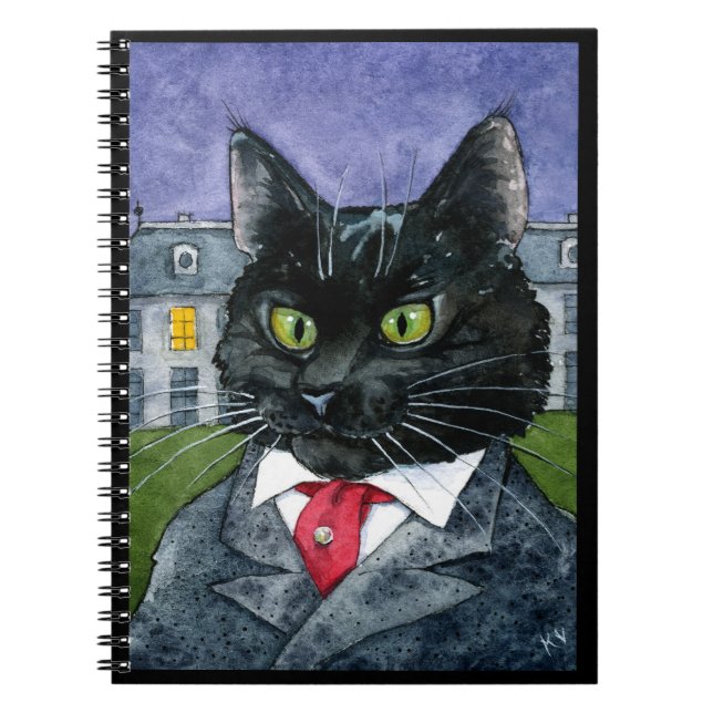 Cute Funny Black Cat Notebook (Front)