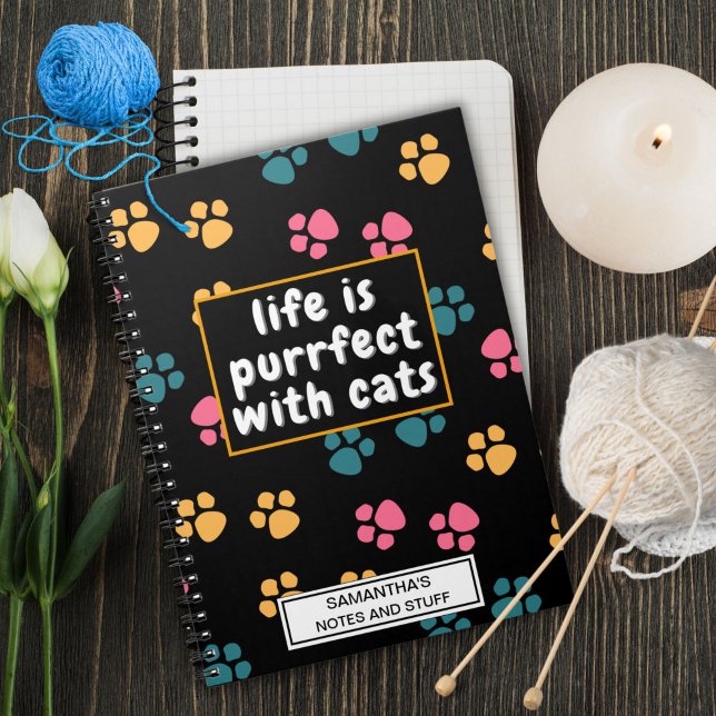Cute funny black cat paw  notebook (Creator Uploaded)