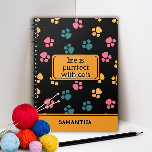 Cute funny black cat paw  notebook (Creator Uploaded)