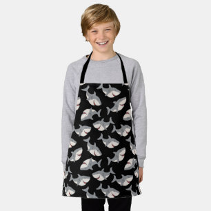 Cute Funny Black Gray Great White Shark Apron