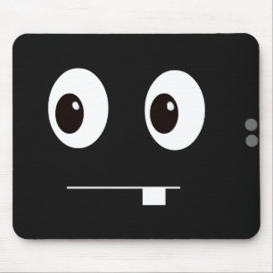 Cute funny black monster face cartoon mouse mat