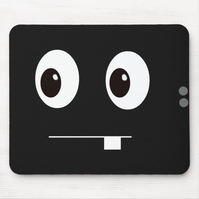 Cute funny black monster face cartoon mouse mat (Front)