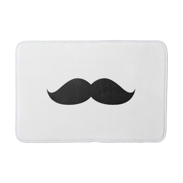 Cute Funny Black Moustache Bath Mat (Front)