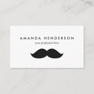 Cute Funny Black Moustache Business Card