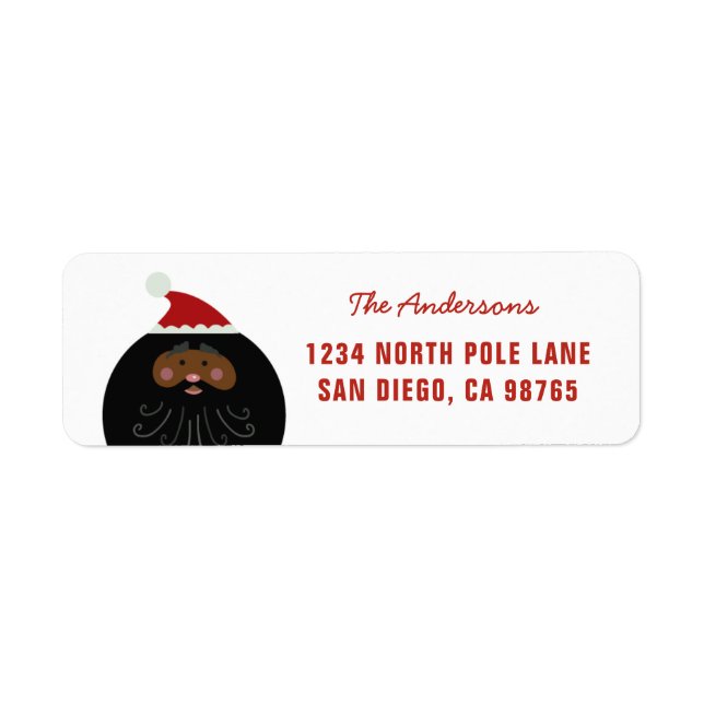 Cute Funny Black Santa Address (Front)
