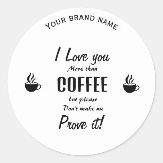 Cute funny black Typography coffee sticker