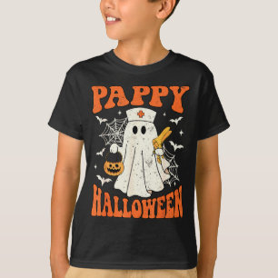 Cute Funny Boo Ghost Nurses Pappy Halloween Obgyn  T-Shirt
