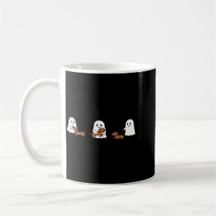 Cute Funny Boo Ghosts Walking Dachshund Dog Lovers Coffee Mug