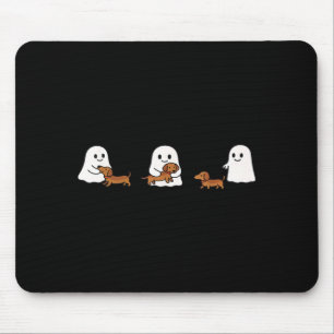 Cute Funny Boo Ghosts Walking Dachshund Dog Lovers Mouse Mat