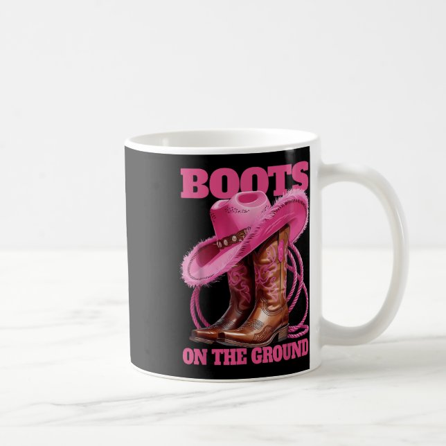Cute Funny Boots On The Ground Linedance Western C Coffee Mug (Right)