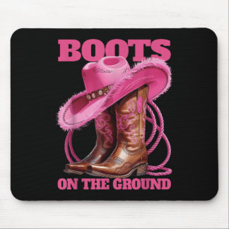 Cute Funny Boots On The Ground Linedance Western C Mouse Mat