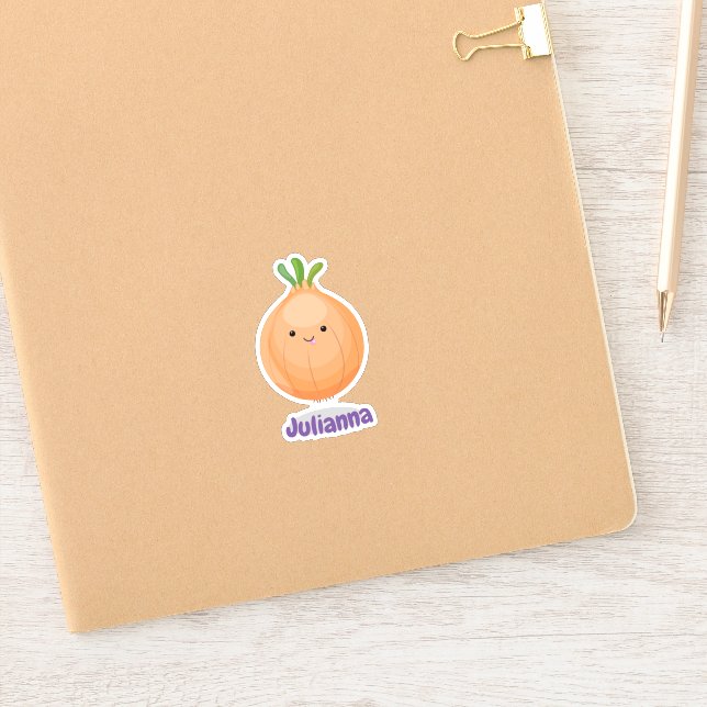 Cute funny brown onion cartoon illustration (Notebook)