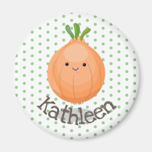 Cute funny brown onion cartoon illustration magnet