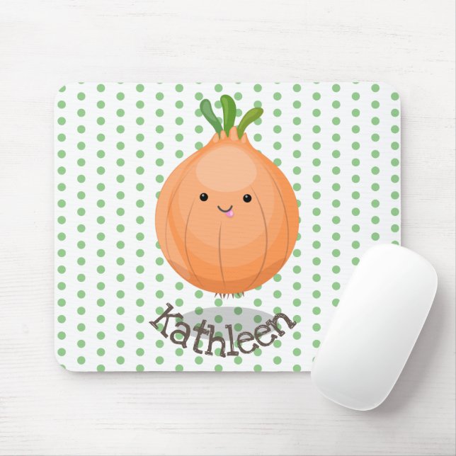 Cute funny brown onion cartoon illustration mouse mat (With Mouse)