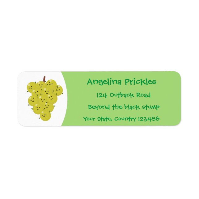 Cute funny bunch of grapes cartoon illustration (Front)