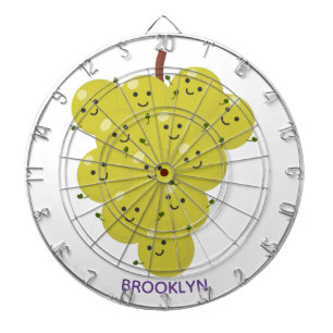 Cute funny bunch of grapes cartoon illustration dartboard
