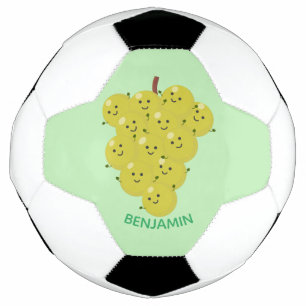 Cute funny bunch of grapes cartoon illustration football