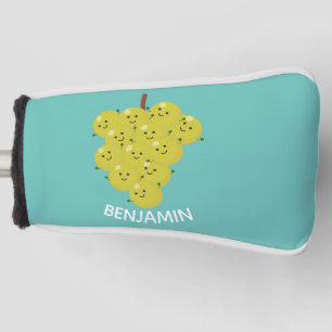 Cute funny bunch of grapes cartoon illustration golf head cover