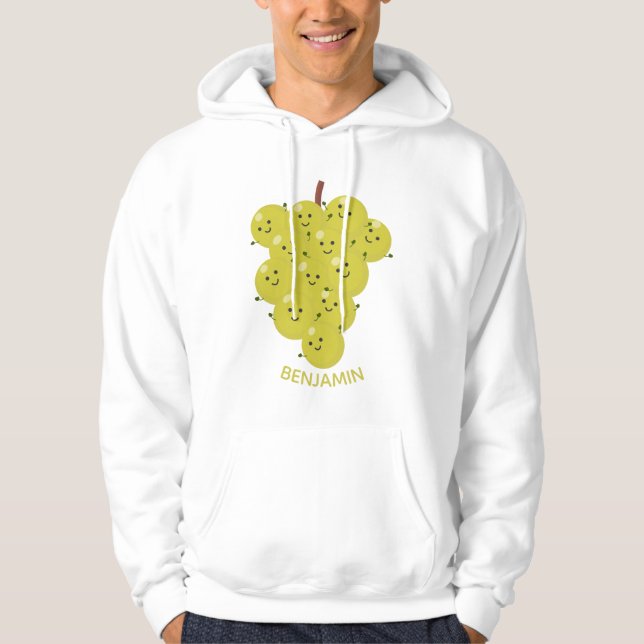 Cute funny bunch of grapes cartoon illustration hoodie (Front)