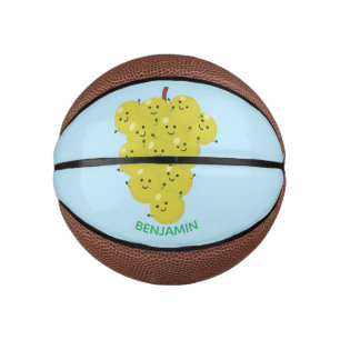 Cute funny bunch of grapes cartoon illustration mini basketball