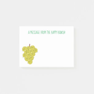 Cute funny bunch of grapes cartoon illustration post-it notes