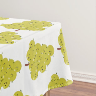 Cute funny bunch of grapes cartoon illustration tablecloth