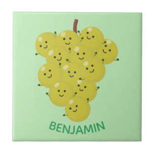 Cute funny bunch of grapes cartoon illustration tile