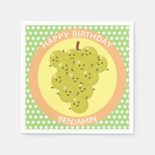 Cute funny bunch of grapes reunion cartoon napkin